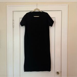 Album Di Famiglia - Black Cotton T-Shirt Long Dress - Small - Made In Italy
